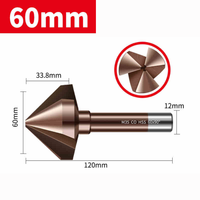 Pogłębiacz stożkowy 3-ostrzowy Fi4.5-fi60 Rozmiar: Ø60 x 12 x 90° x 120L