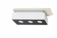 Lampa sufitowa potrójna biała czarna prostokątna 34 cm spot 3 pkt Sollux