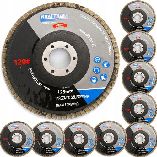 Komplet Tarcz Listkowych do Drewna Metalu 115 mm P40 10 Sztuk Kraft&Dele na Arena.pl