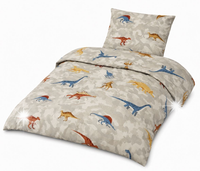 Komplet Pościel bawełniana SMUKEE KIDS Dinozaury – 160 × 200 cm szara