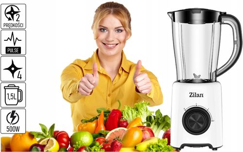 BLENDER KIELICHOWY MIKSER ZILAN BPA FREE 2 BIEGI + PULSE 500W na Arena.pl