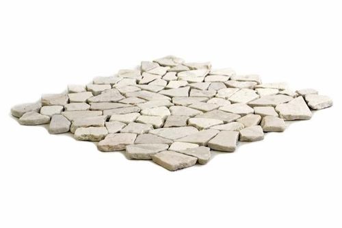 Marmurowa mozaika Garth 1 m2 - kremowe białe płytki na Arena.pl