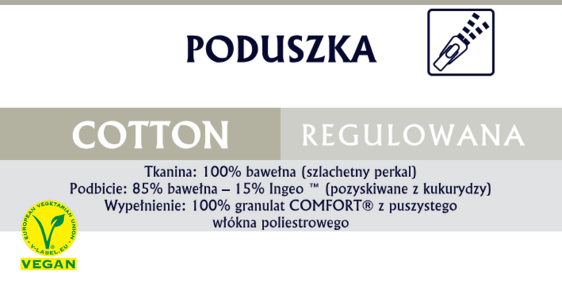 Poduszka regulowana 40x40cm COTTON | Inter Widex zdjęcie 5