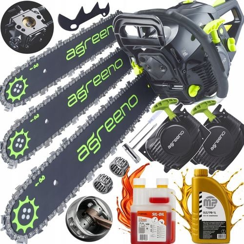 PIŁA SPALINOWA PILARKA ŁAŃCUCHOWA 5,7km 2x łańcuch prowadnica 2x Olej na Arena.pl