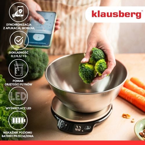 elektroniczna waga kuchenna 5kg/1.8l klausberg kb-7939 bluetooth na Arena.pl