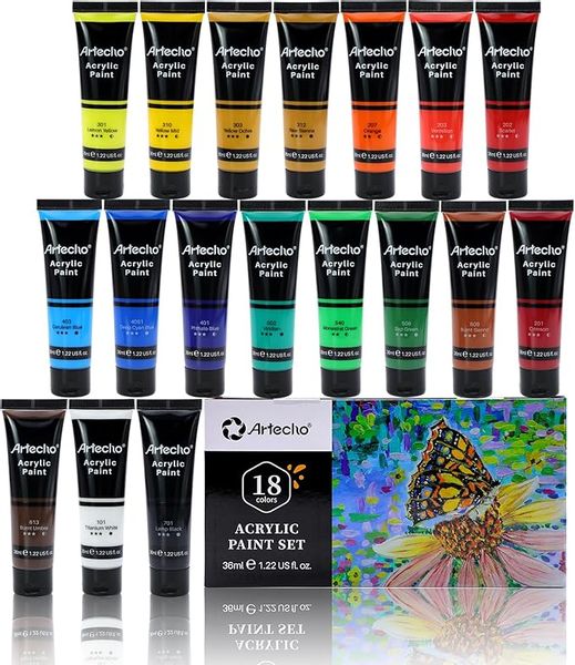 Zestaw farb akrylowych Artecho 18 x 36 ml zdjęcie 1