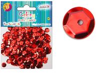 cekiny 12szt  metalizowane czerwone 8mm 10g | mt-6588