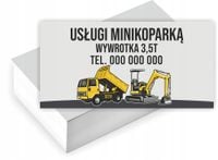 Wizytówki firmowe GOTOWY PROJEKT GRATIS 200 sztuk USŁUGI MINIKOPARKĄ