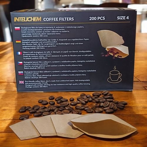 Filtry Do Kawy Papierowe Rozmiar 4 200 Sztuk Brązowe Niebielone na Arena.pl