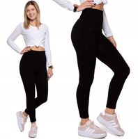 LEGGINSY DAMSKIE OCIEPLANE BEZSZWOWE Z WISKOZĄ CZARNE MORAJ WYGODNE