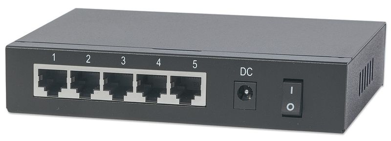 INTELLINET Switch Gigabit 5xPoE Passthrough zasilany PoE lub AC, 68W zdjęcie 1