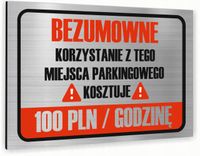 Tabliczka znak informacyjny 30x20 KONSEKWENCJE PARKOWANIA Dibond NADRUK UV