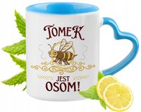 Dla Tomka Kubek Błękitny Z Uszkiem W Kształcie Serca Na Prezent Na Kawę