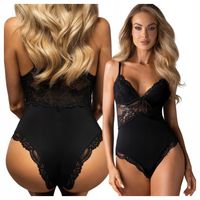 Obsessive Piękne Body Dekolt z Koronką na Prezent Love L/XL 810-TED Czarne