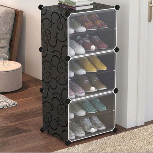 SZAFKA NA BUTY OBUWIE CZARNA MODUŁOWA REGAŁ STOJAK PÓŁKI ORGANIZER na Arena.pl