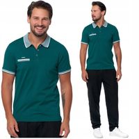 Koszulka Polo Męska Bawełniana Polówka Modna Premium ZIELONY MORAJ - S