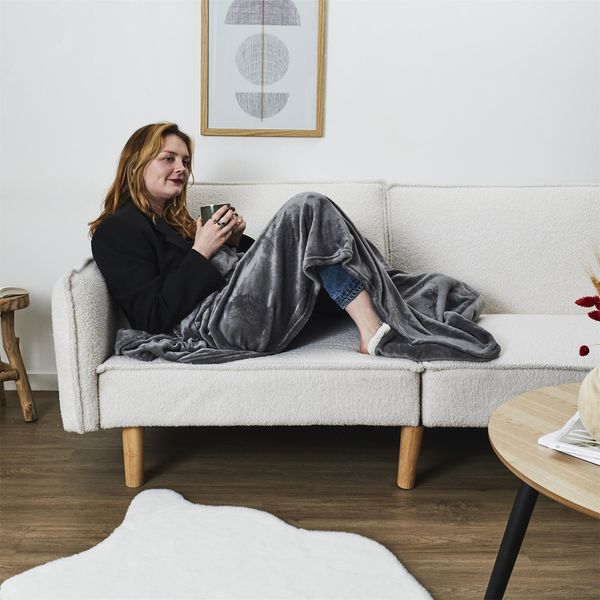 Pled/ koc z kieszenią na stopy szary zdjęcie 3