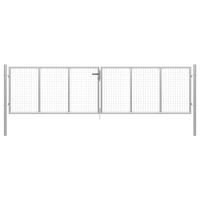 Brama ogrodowa, galwanizowana stal, 415x150 cm, srebrna
