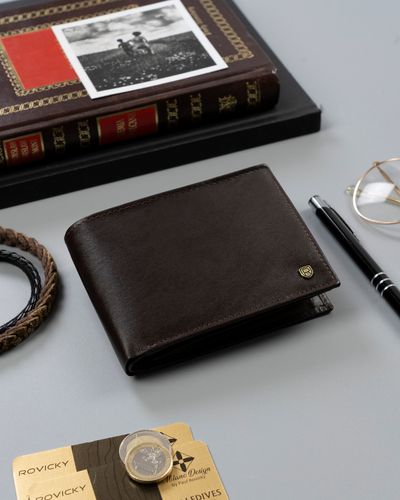 klasyczny, skórzany portfel męski - rovicky na Arena.pl