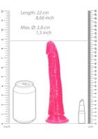 slim realistic dildo with suction cup   glow in the dark   8 / 20 cm