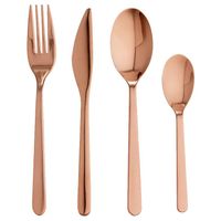 Komplet sztućców nierdzewnych zestaw 6 osób 24 elemetny FÖRNUFT Rose Gold