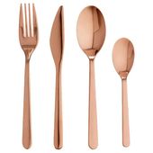 Komplet sztućców nierdzewnych zestaw 6 osób 24 elemetny FÖRNUFT Rose Gold