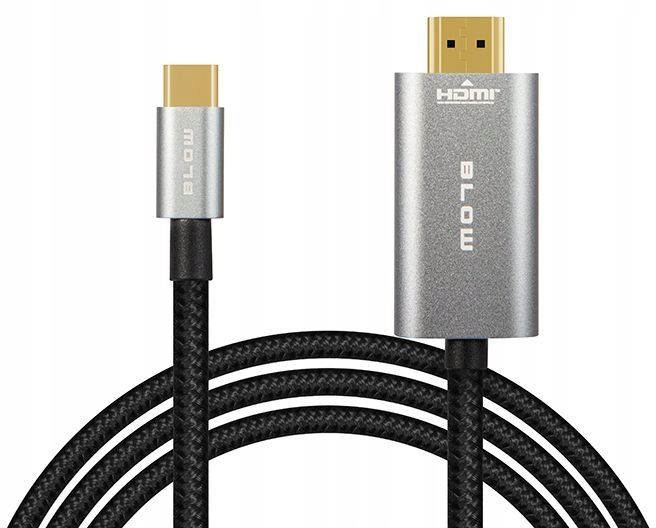 Kabel HDMI - USB-C 2 metry plecionka Blow 92-686 zdjęcie 1