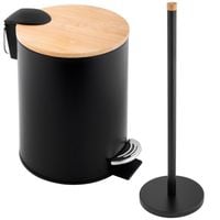 Komplet łazienkowy Kosz na śmieci + stojak na papier toaletowy