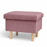 Różowy Podnóżek do fotela, Pufa ze schowkiem