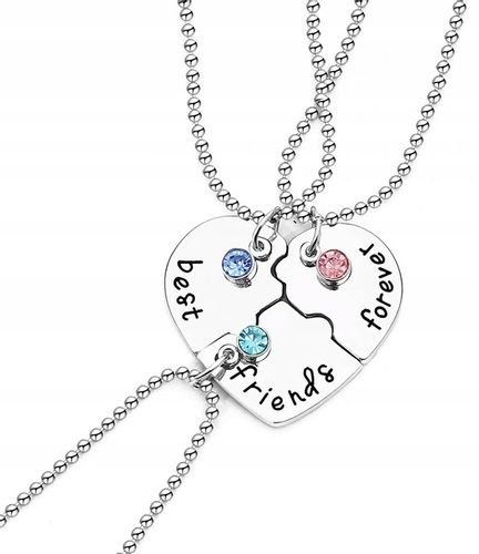 ŁAŃCUSZKI 3 sztuki BEST FRIENDS DLA PRZYJACIÓŁEK PREZENT DLA DZIEWCZYNY na Arena.pl