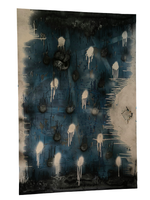 Obraz na płótnie abstrakcja Morze Martwe 150x100 cm granatowy do salonu