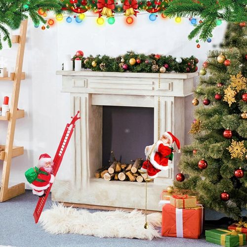 MIKOŁAJ PNĄCY SIĘ NA LINIE 100cm WSPINAJĄCY SIĘ MIKOŁAJ MELODIE ŚWIATEŁKA na Arena.pl