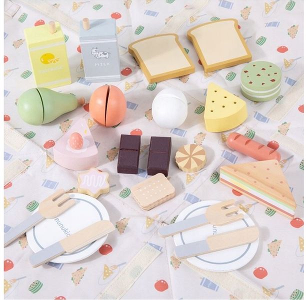 Drewniany Zestaw Piknikowy Dla Dzieci Nunukids Piknik Torba Mata Akcesoria zdjęcie 11