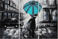 60 90CM OBRAZ 3 ELEM ZAKOCHANI TURKUS DRUK PŁÓTNO RAMA