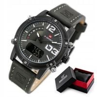ZEGAREK MĘSKI NAVIFORCE CARBON +BOX +GRAWER datownik budzik stoper minutnik