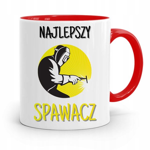 Kubek Czerwony Prezent Spawacza Najlepszy Spawacz Z Nadrukiem Ze Zdjęciem zdjęcie 1