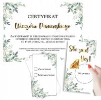 CERTYFIKAT + GRY na Wieczór Panieński LIŚCIE ZŁOTE