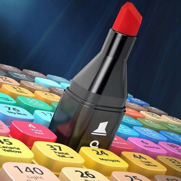 MARKERY ALKOHOLOWE 168szt. FLAMASTRY MAZAKI DWUSTRONNE PRO ZESTAW + TORBA zdjęcie 7