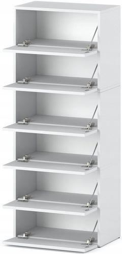 Szafka Na Buty Biała 150 CM Wysoka Modułowa Bez Siedziska Loft Regał na Arena.pl