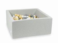 Suchy basen jasnoszary 90x90x40 z piłeczkami 400 sztuk (beżowe, szare, białe)