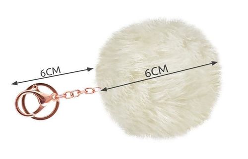 Pompon króliczy - brelok beżowy na Arena.pl