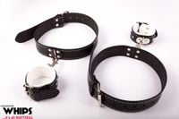 skórzana uprząż whips collection na uda biała