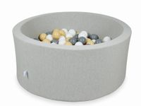 Suchy basen jasnoszary 90x40 z piłeczkami 300 sztuk (beżowe, szare, białe)