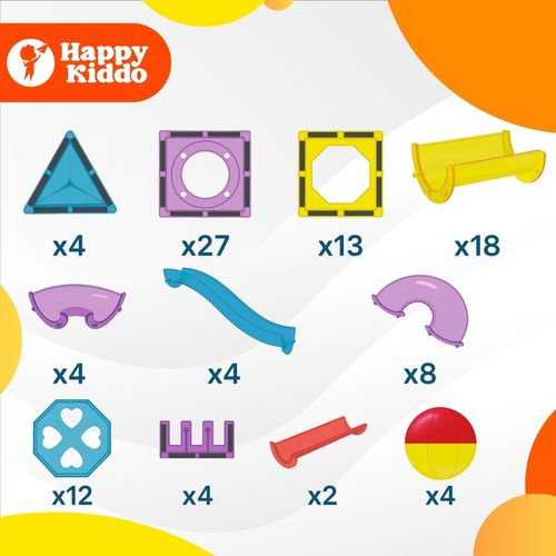 Klocki magnetyczne tor kulkowy kulodrom konstrukcyjne konstrukcyjne 100 ele na Arena.pl