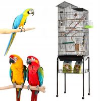 Klatka woliera duża na kółkach dla papug kanarków ptaków egzotycznych metal