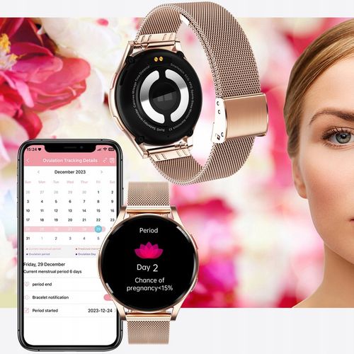SMARTWATCH DAMSKI AMOLED KARDIOWATCH POMIAR EKG HRV CIŚNIENIE ROZMOWY SMS na Arena.pl