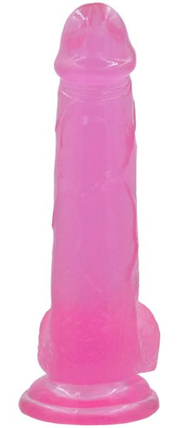 8"" Jelly Studs Crystal Dildo Large Pink zdjęcie 3