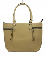 Erick Style - duża klasyczna torebka shopper żółta A0826