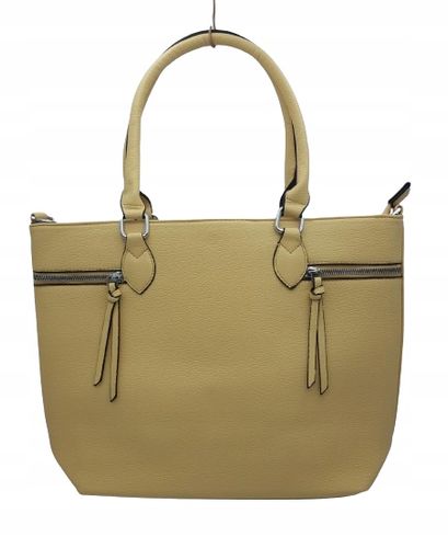 Erick Style - duża klasyczna torebka shopper żółta A0826 na Arena.pl