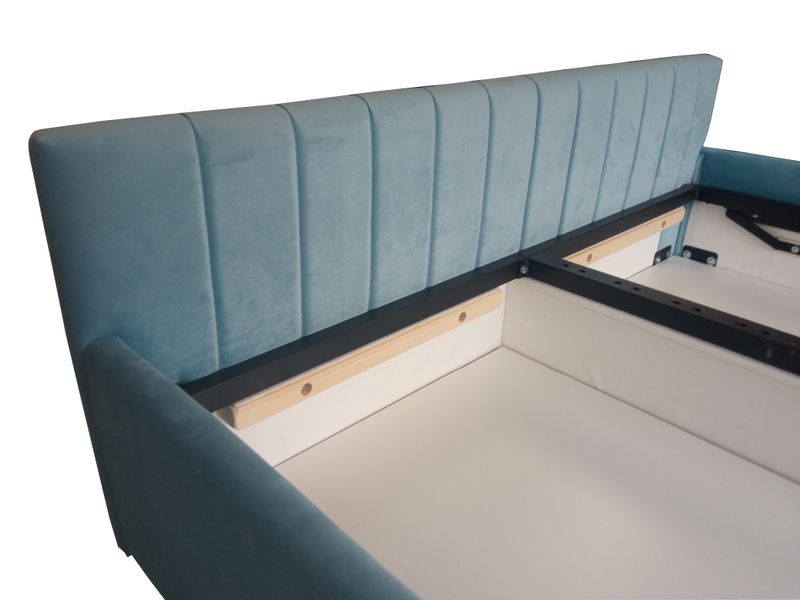 Łóżko tapicerowane z zagłówkiem i schowkiem 160 x 200 cm pod wymiar zdjęcie 3